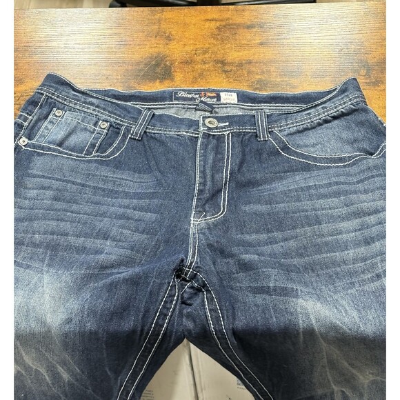 Bleecker & Mercer Jeans Sport Moto Blue Denim Mens 38x32 - Picture 2 of 6